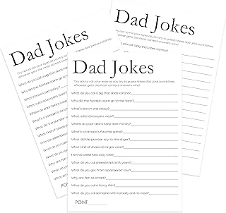 Minimalist Dad Jokes Game, Funny Dad Jokes and Riddles, Coed Baby Shower Game, Funny Baby Shower Games - DJ03