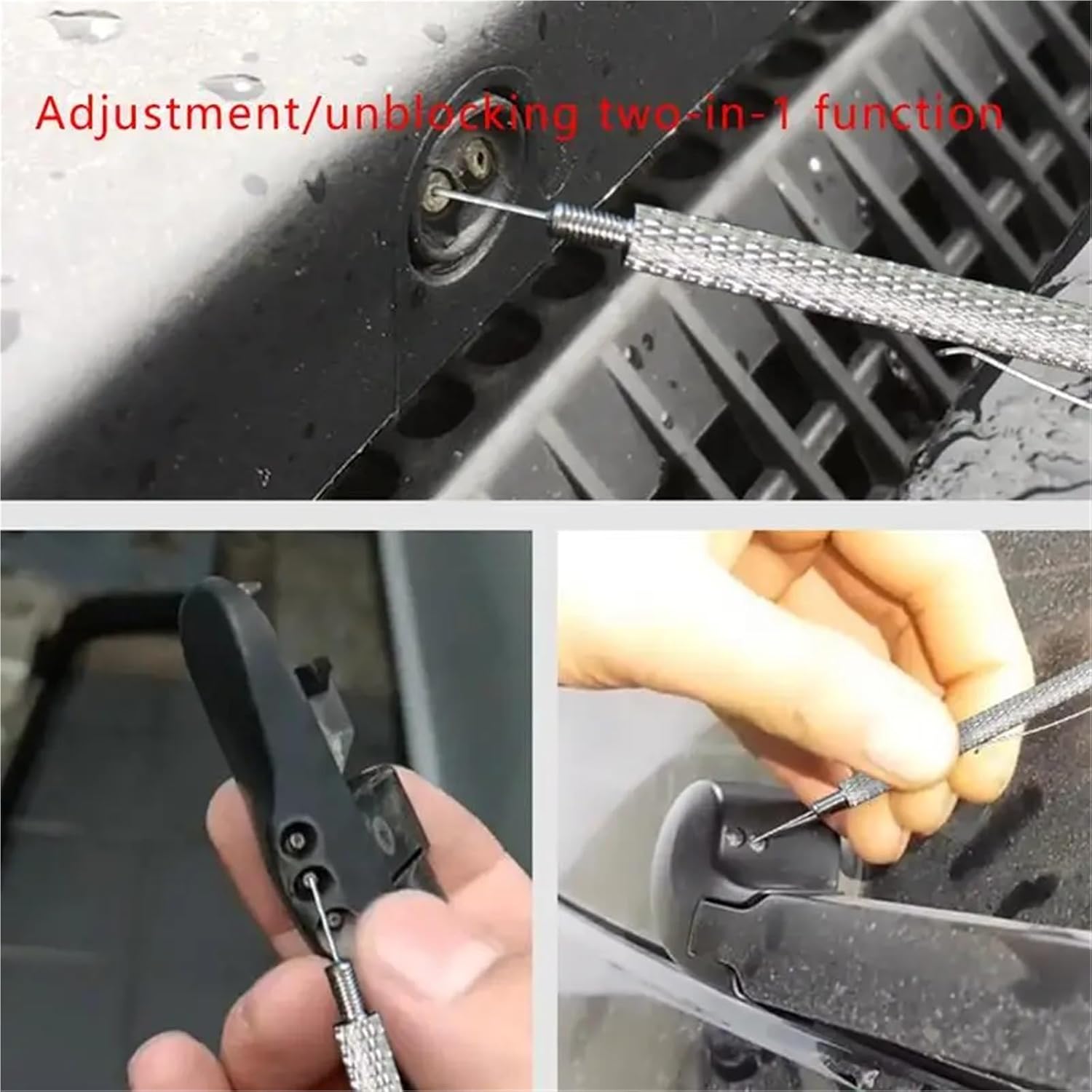 Car windshield wiper nozzle spray cleaning, spray direction adjustment tool