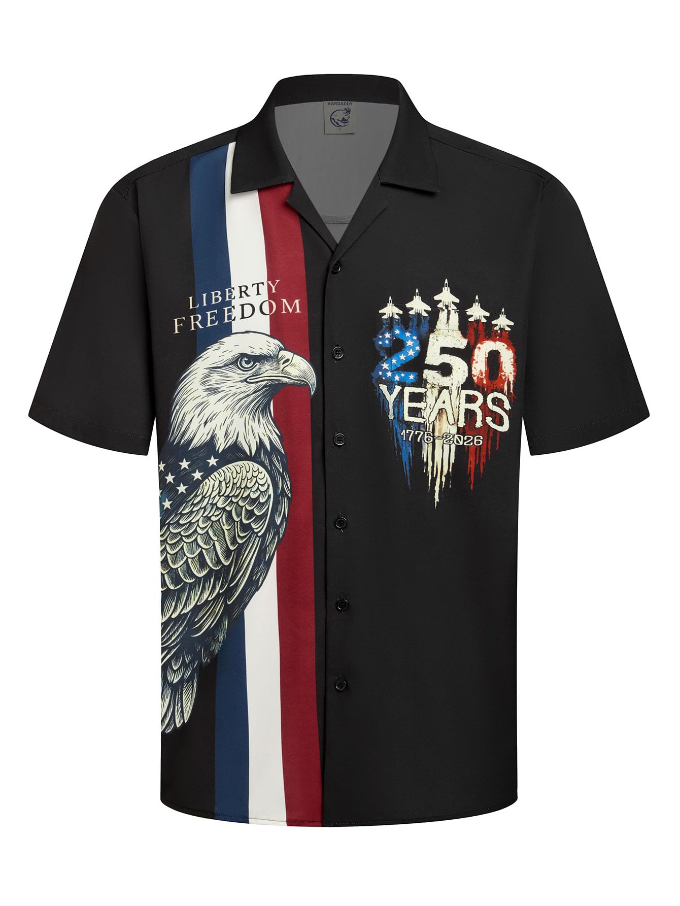 Hardaddy Men's Camp Collar Retro Vintage Bowling Button Down Shirt with Pocket Casual Short Sleeve Beach Shirts Summer