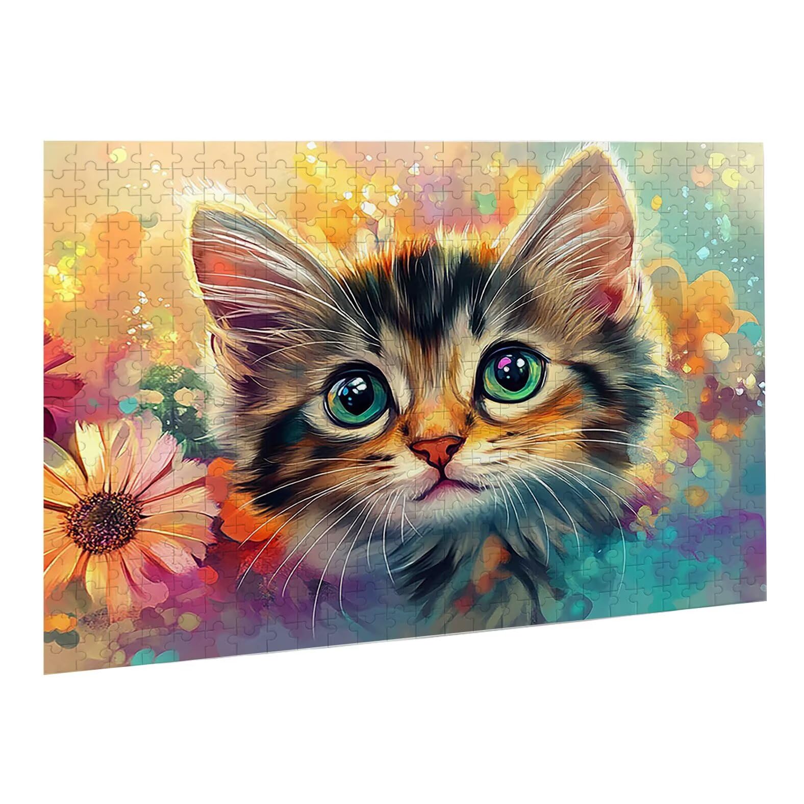Puzzle dla dorosłych, 6000 sztuk, trudne drewniane puzzle, gra, gra logiczna, gra ręczna, dekoracja rodzinna, kreatywna rozrywka, prezent 105 x 179 cm kot kwiaty 9 K0F-871