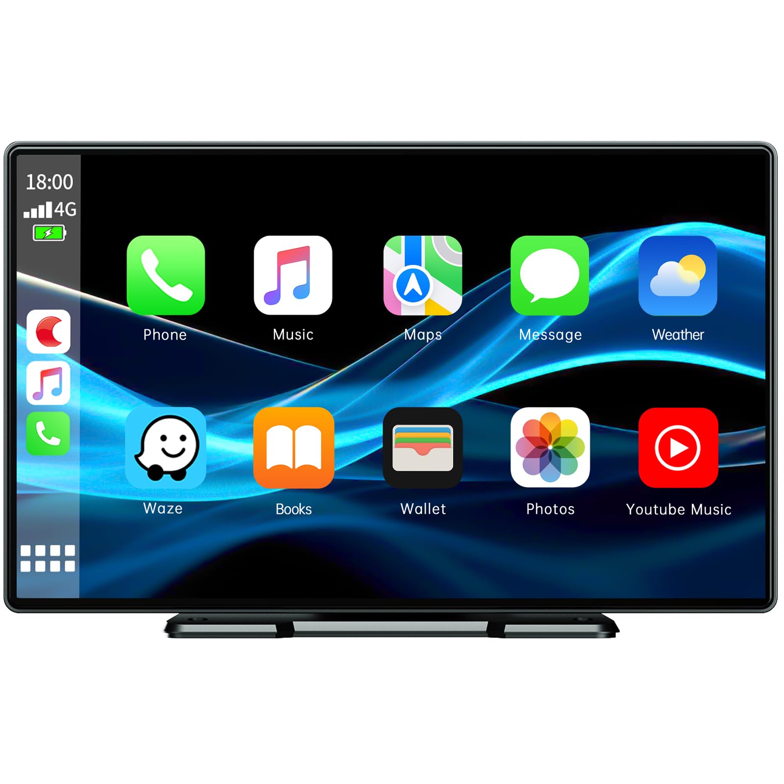 Volam Autoradio Portatile con Wireless A-pple Carplay & Android Auto, 9 Pollici Radio Auto Portatile con IPS Touchscreen, Auto Stereo Radio con Bluetooth 5.0/GPS/Controllo Vocale/Mirror Link/FM/AUX