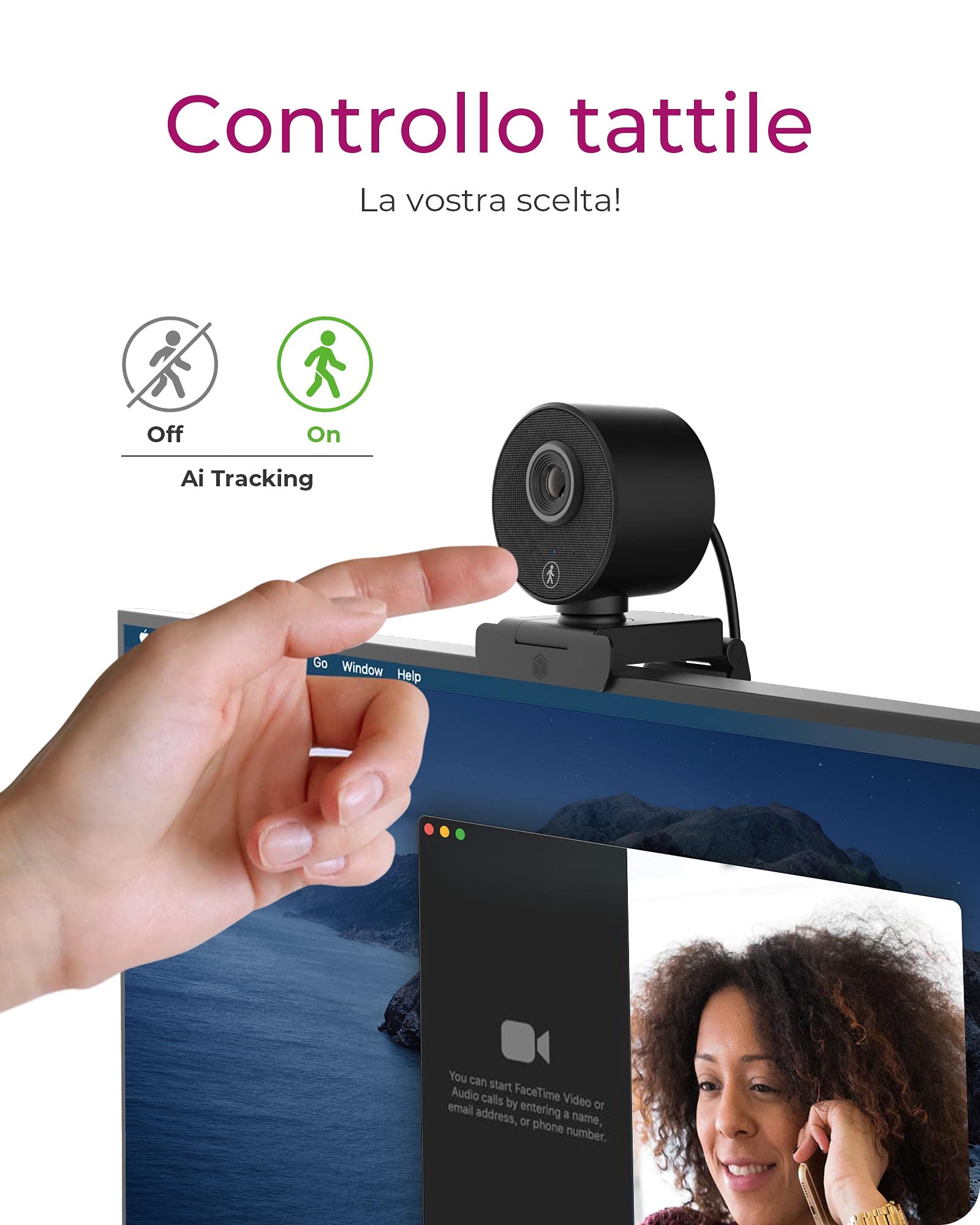 ICY BOX Full HD USB Webcam con microfono, base a morsetto, HD Auto Focus, WDR IB-CAM501-HD