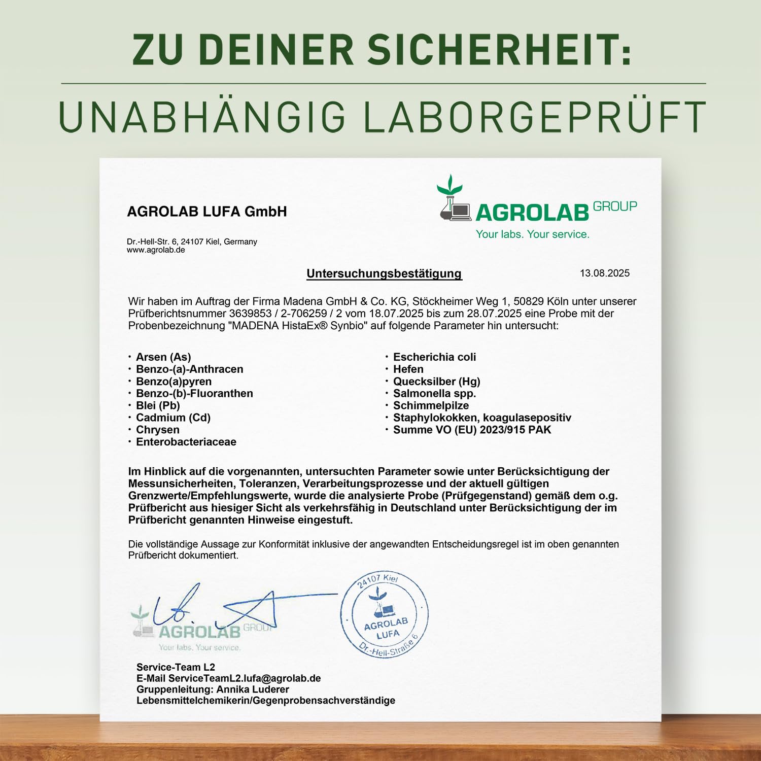 MADENA HistaEx Synbio – Milchsäurebakterien und Bifidobaktieren bei Histaminintoleranz und Fruktoseintoleranz – 60 Kapseln + 2 lösliche Ballaststoffe, Tagesdosierung von 20 Mrd. Keimen