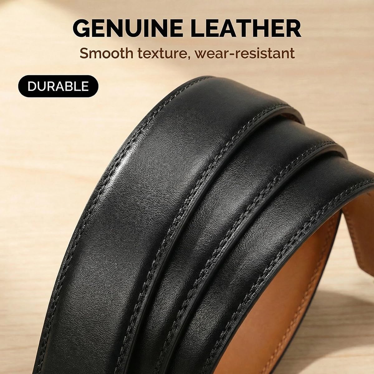 VRLEGEND Cintura Uomo Pelle Elegante Cinture Per abiti Business Lavoro Regolabile con Fibbia Automatica