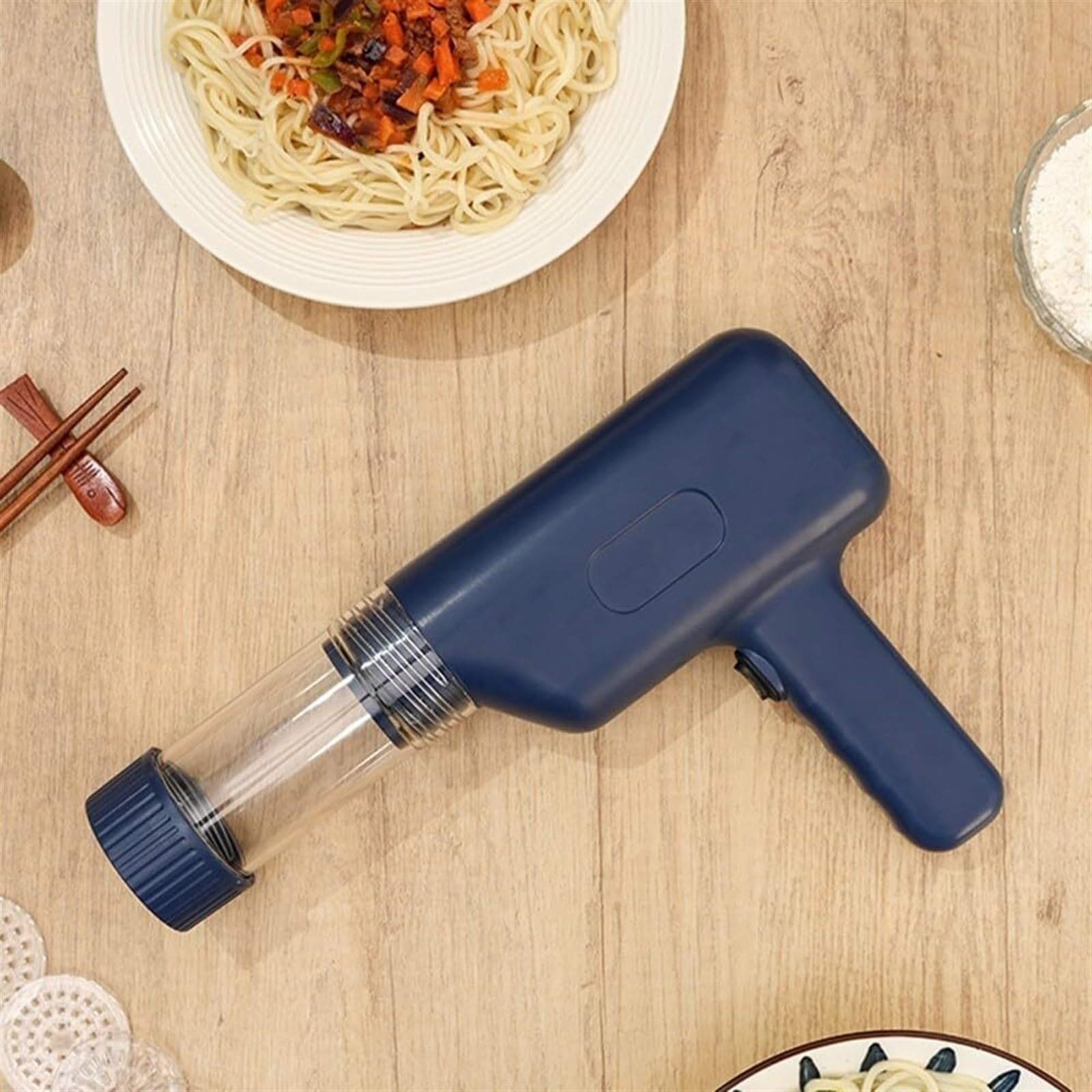 Maszynka Do Makaronu Kuchni Elektryczna Maszyna Do Robienia Makaronu Ręczna Maszyna Do Robienia Makaronu Ze Stali Nierdzewnej Mała, Lekka Gospodarstwa Domowego Restauracji(Blue)