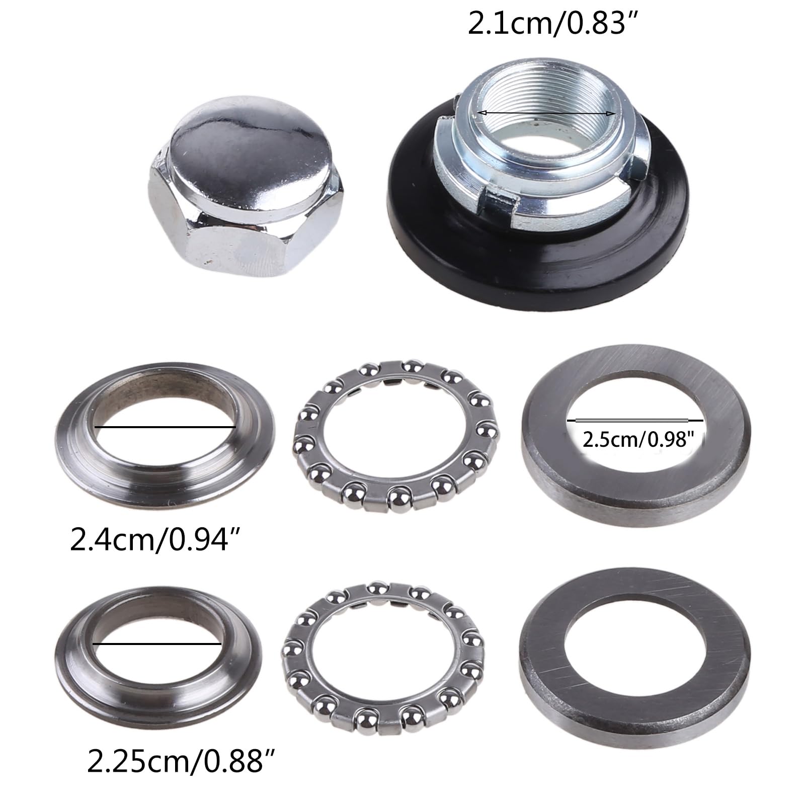 Cuscinetti conici per sterzo per Dirt Pit Pro-Bike 91683/22.5 91683/24, kit di cuscinetti per sterzo da 50 cc, 70 cc, 90 cc, 110 cc, 140 cc, 160 cc, 250 cc, per rimozione di dadi e chiavi di