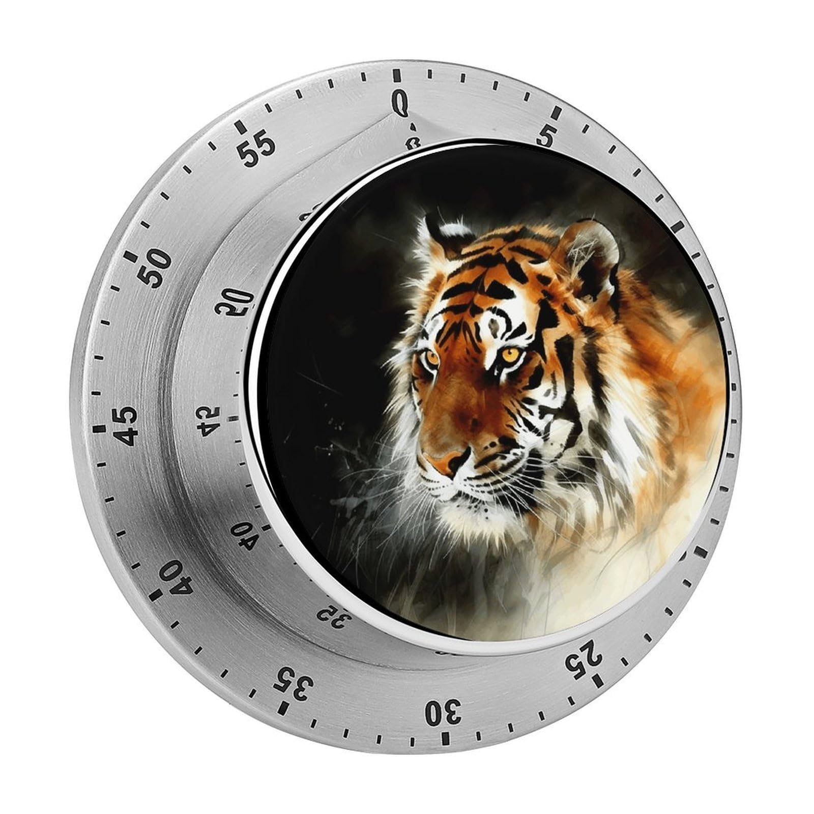 Tiger Timers Magnetic 60 Minute Kitchen Timers Mechanical Wind Up Timer Manual with Loud Alarm Stainless Steel Body Chef Clock Easy for Cooking Baking