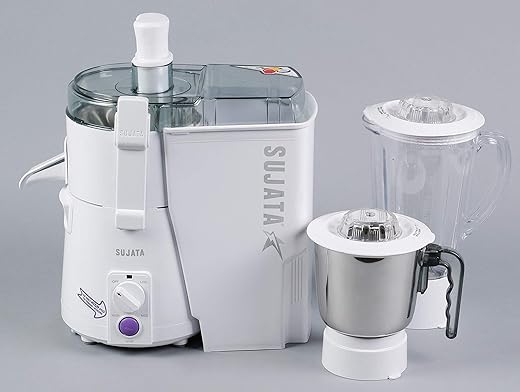 Sujata Supermix, Mixer Grinder, 900 Watts, 3 Jars (White)