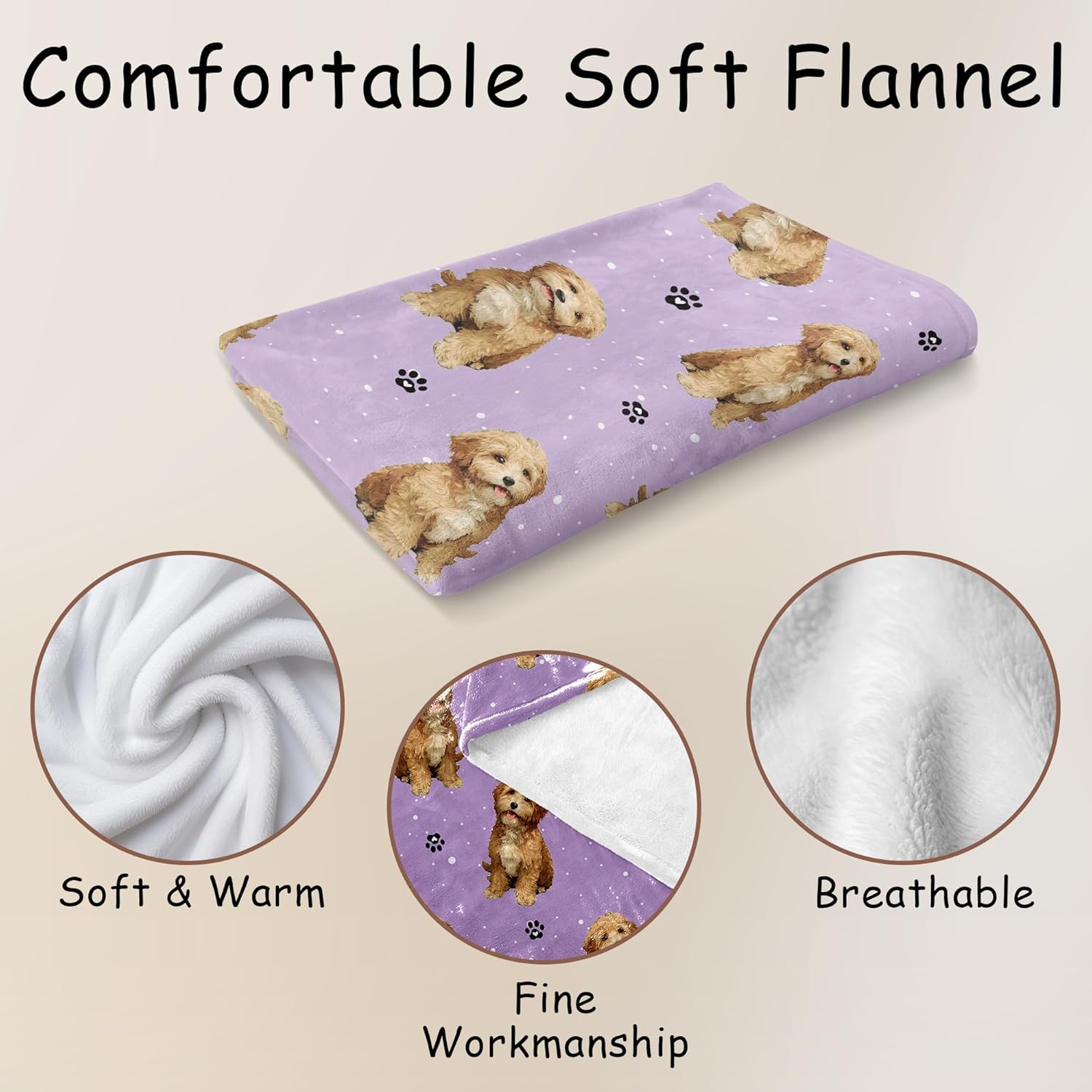 HIWX Goldendoodle Blanket, Goldendoodle Gifts for Women, Dog Mom Throw Blanket for Home Bedroom Living Room Couch Bed Decor, Dog Mom Owners Lovers Gifts for Women, Pet Lover Gift, 50x60 Inches
