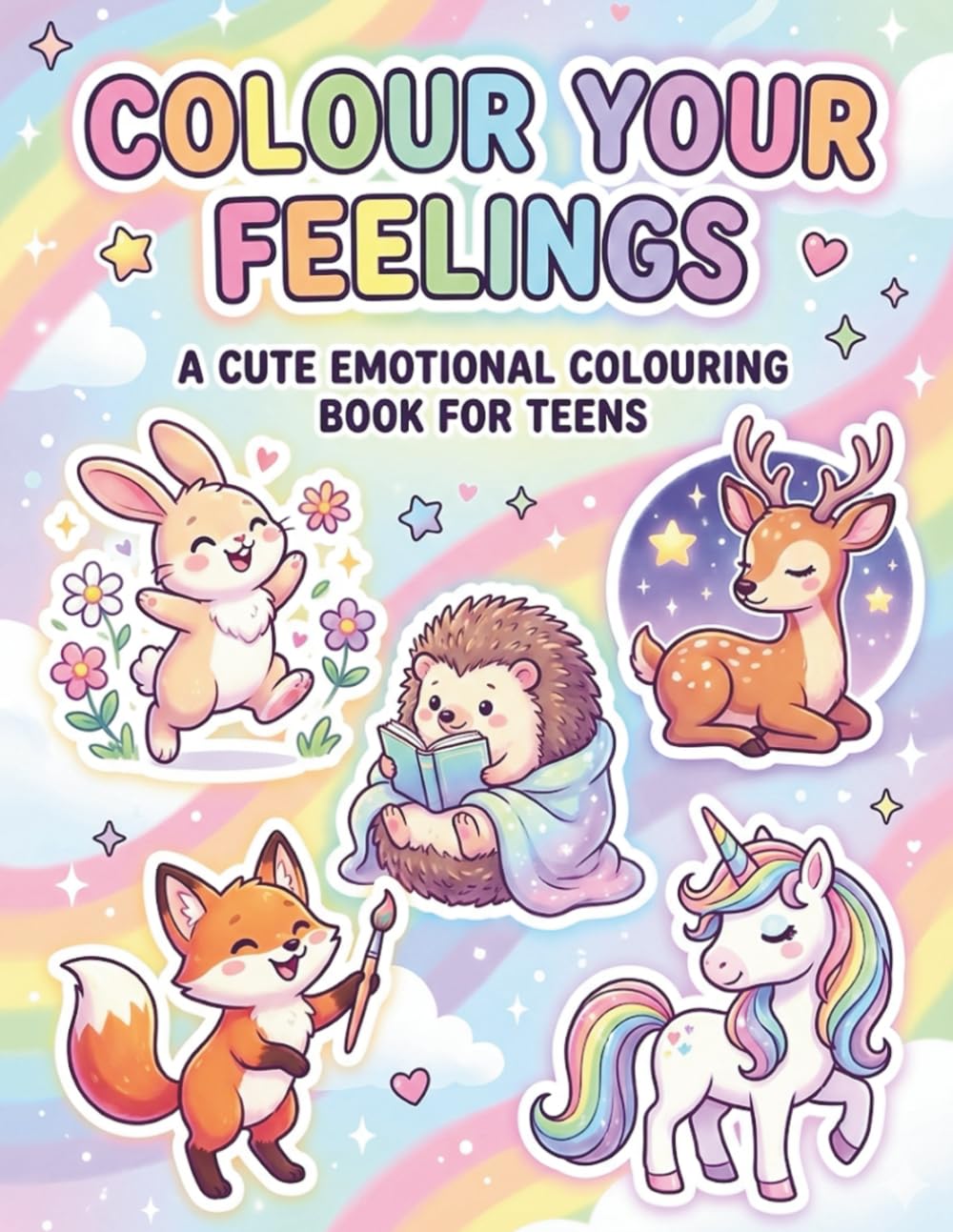 Colour Your Feelings: A Cute Emotional Colouring Book for Teens: A cute and comforting colouring journey for teens exploring their feelings