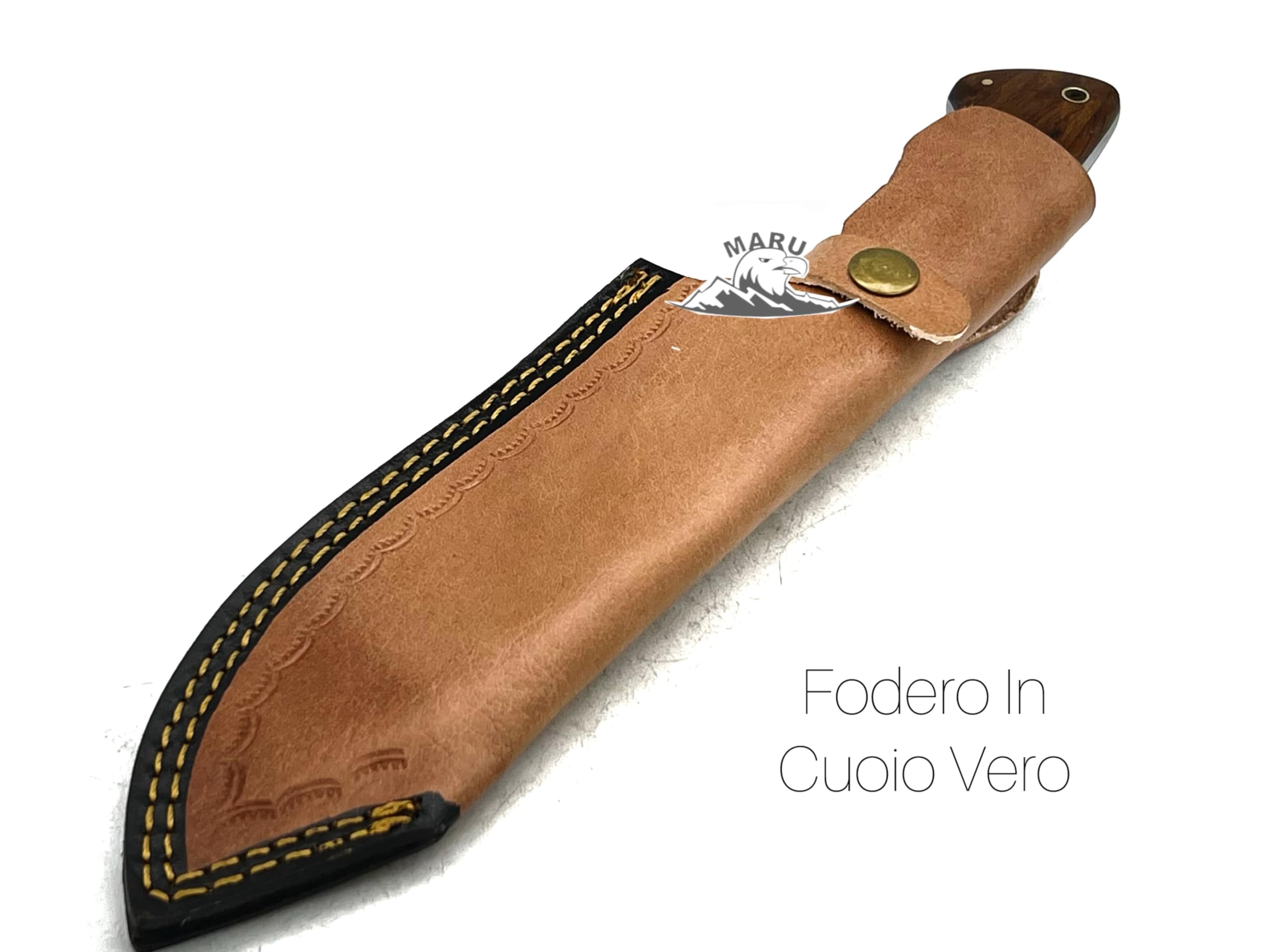 Coltello Artigianale in Acciaio Balestra Forgiato A Mano Manico Legno Lama Fissa-Coltello da Caccia Coltello da Collezione Coltello BUSHCRAFT