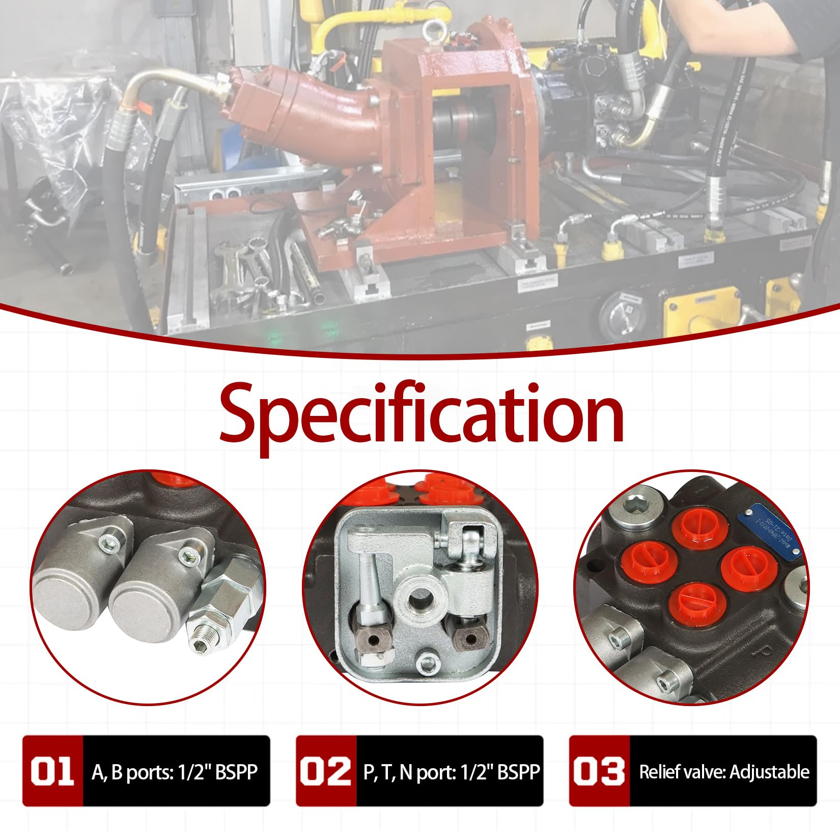 Distributeur hydraulique à double effet 2 tiroirs 11 GPM 3600 PSI BSPP
