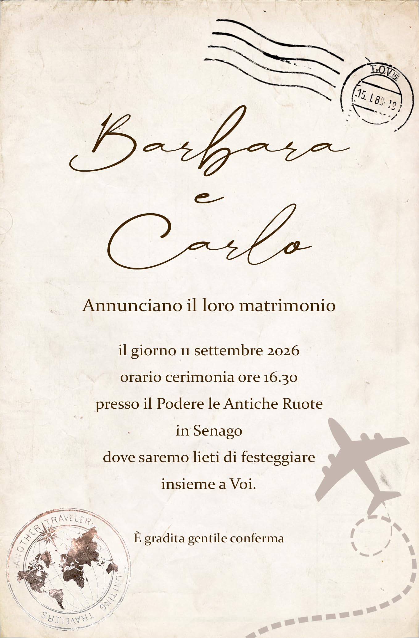 Partecipazioni matrimonio personalizzate vellum - inviti nozze con carta traslucida viaggio 10 pezzi