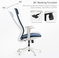 Vista 6 de EUREKA ERGONOMIC Skylar-Lite - Silla de oficina de malla azul, silla de escritorio ergonómica con reposacabezas ajustable, sillas de escritorio