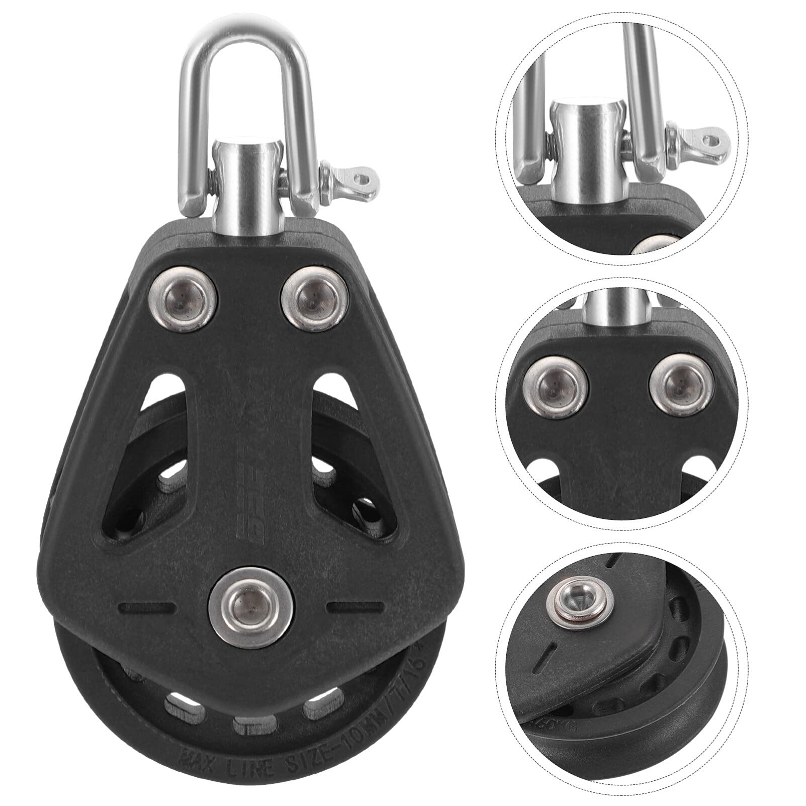 Balacoo Sailboat Pulley Single Pulley Blocks Stainless Steel Nylon Lifting Accessory