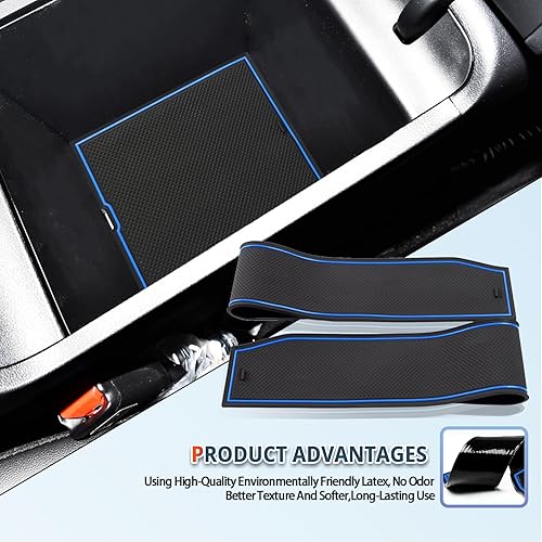 Miniatura 5 de Alfombrillas con ranura para puerta para Hyundai Tucson 2022 + juego de 15 piezas antideslizantes para portavasos de polvo para Hyundai Tucson NX4