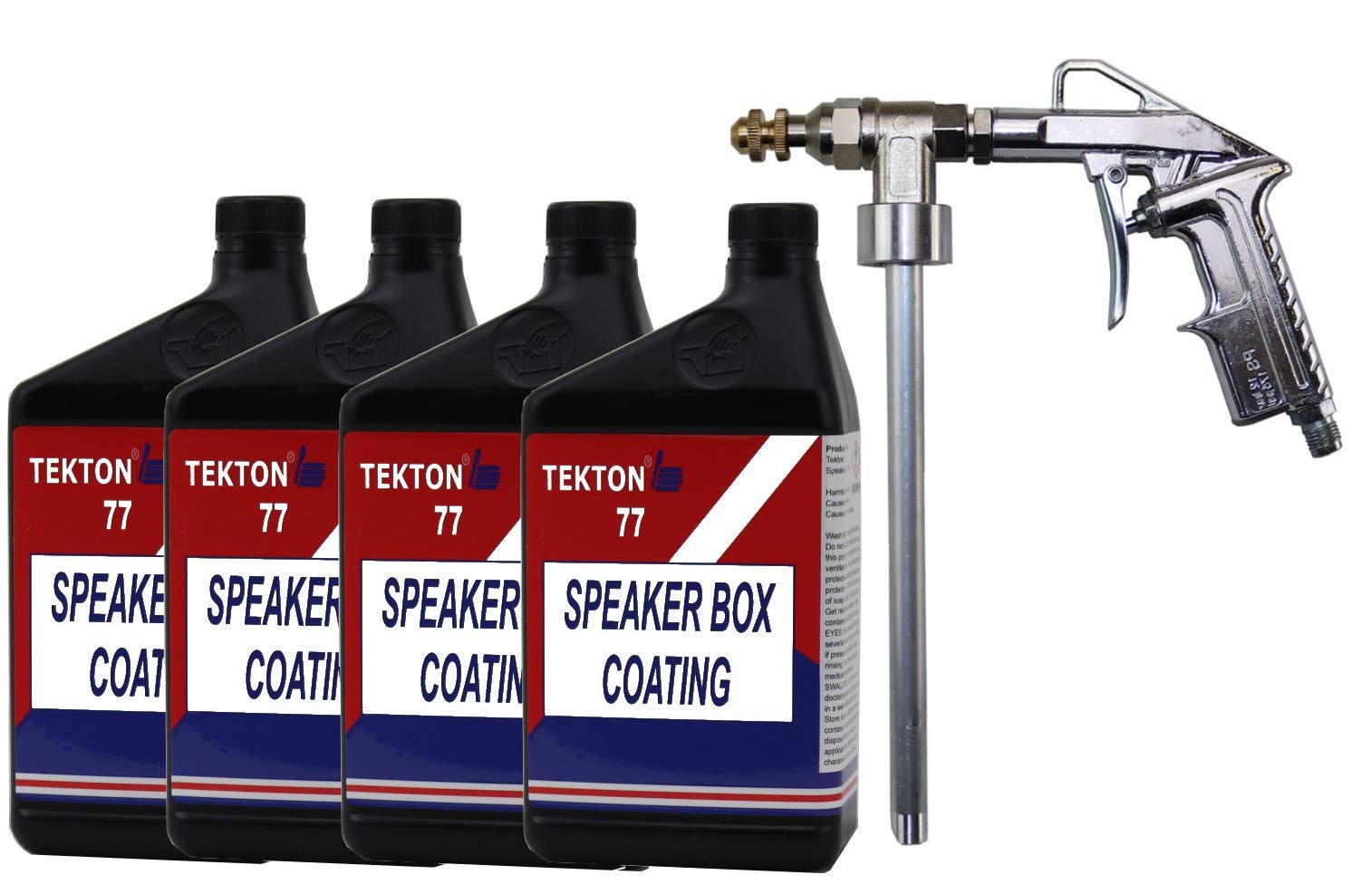 Speaker Cabinet Paint; Speaker Box Coating for Road Cases, Speaker Grills, Paint for Speaker Box; Spray In Water Based Formula (4 Quarts +1 Sprayer) Gray