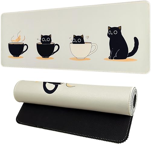 Miniatura 24 de Alfombrilla de ratón para juegos, gran alfombrilla de ratón para teclado y ratón con base de goma antideslizante, adecuada para la escuela, oficina,