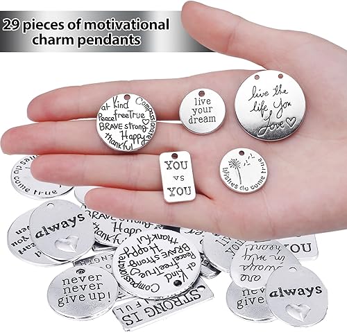 Miniatura 5 de 259 llaveros motivacionales inspiradores colgantes a granel, llaveros inspiradores con palabras inspiradoras con anillos abiertos, llaveros para