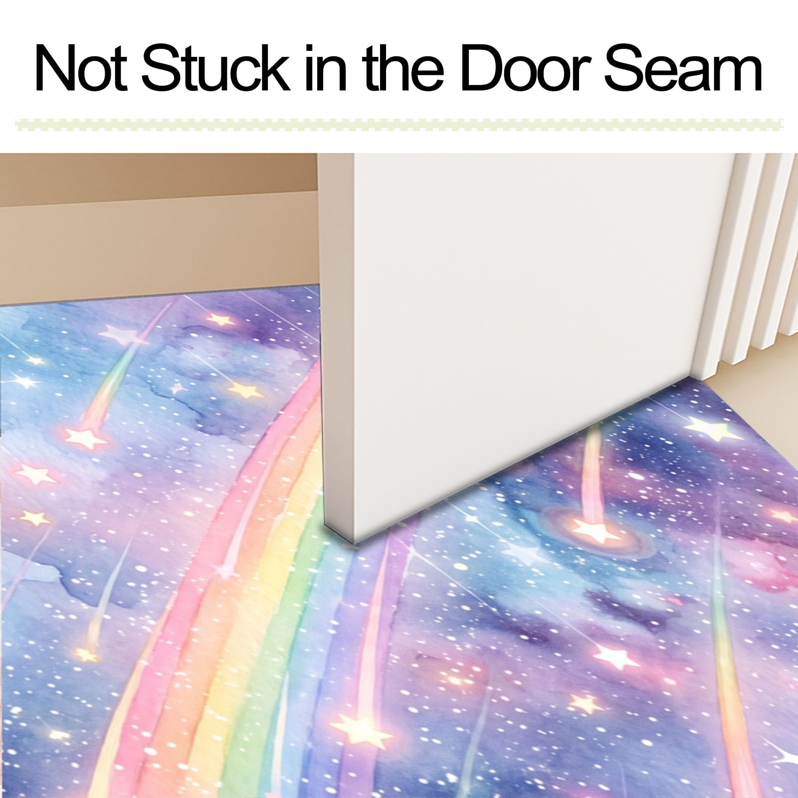 Felpudo Entrada Casa, 80x120cm Alfombra de Puerta Arcoíris De Meteoros Tapetes de Interior Estilo De Chica Soñadora Antideslizante para Decorativo Dormitorios y Zonas Entrada Cuartos, Azul-Púrpura