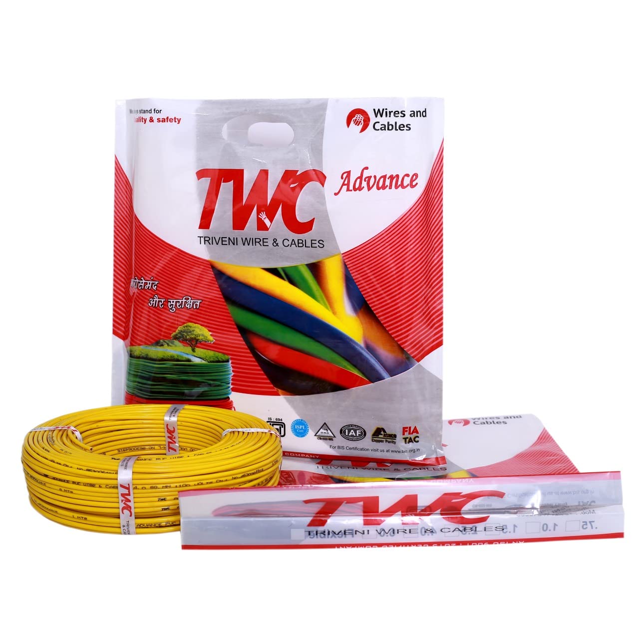 Buy TWC Single Core 2.5 sqmm Yellow Electrical Wire FR PVC Insulated