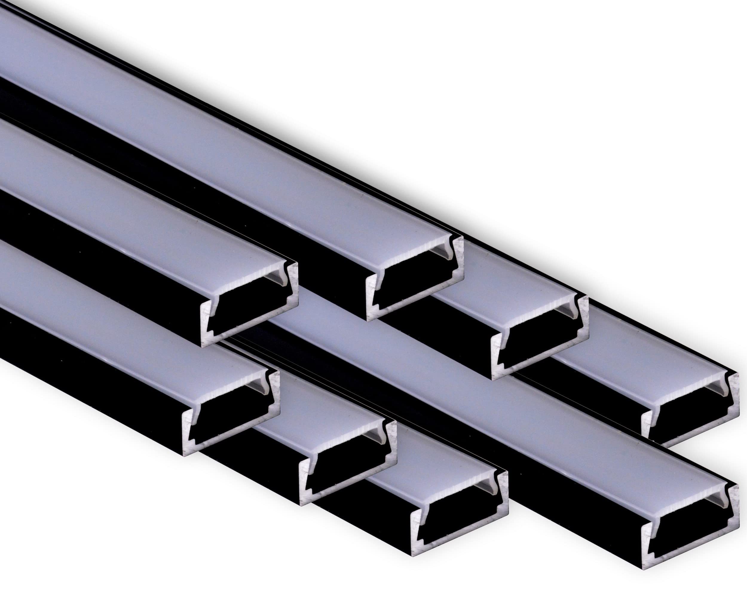 AFTERTECH Alu-Profil Für LED-Streifen – 8x 2 M, 15x6 Mm, Mit Abdeckung & Kappen
