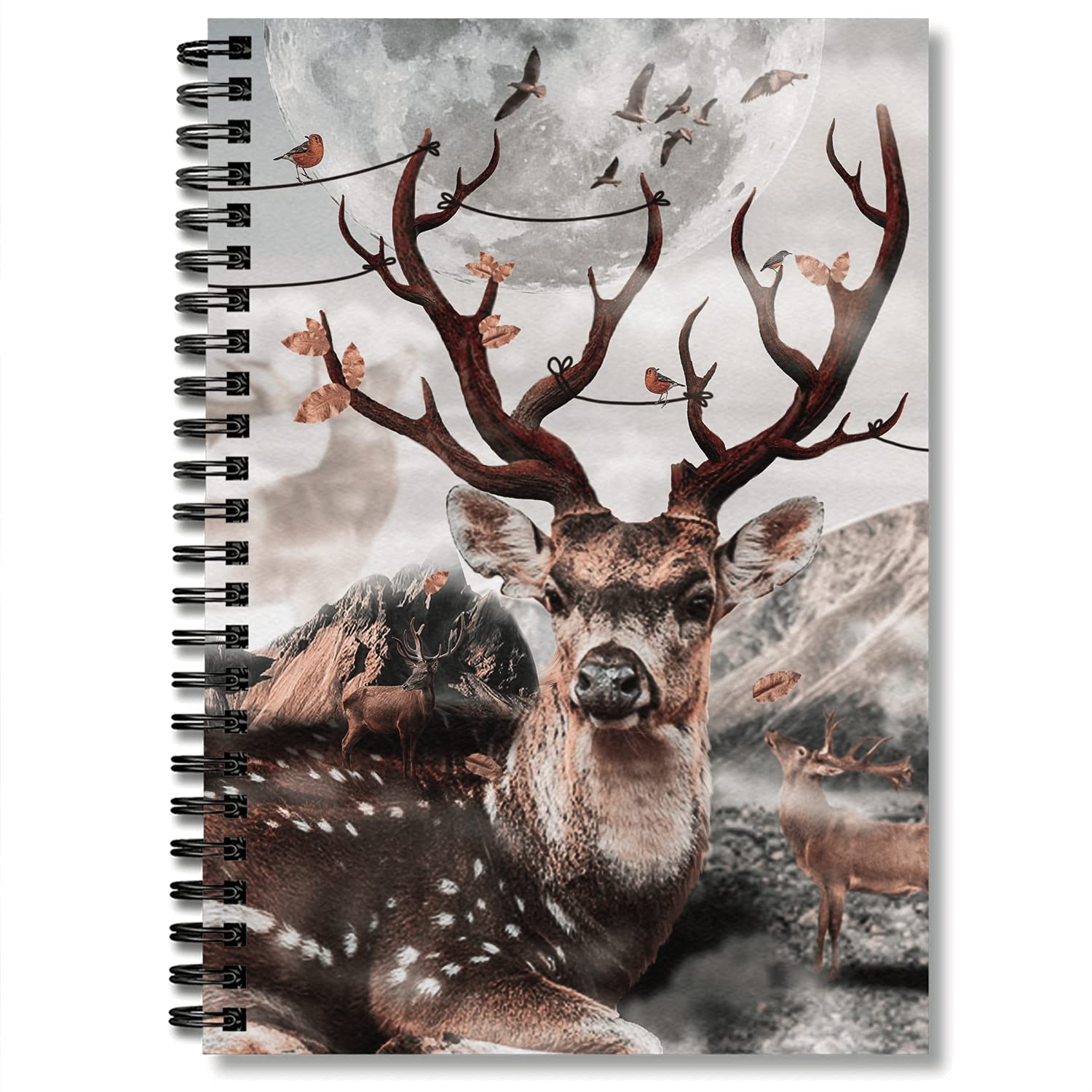 GOLEEX Blank Spiral Notebook Deer Hunting Hunters Journal Notebooks Notepad College Accessories Organization Soft Cover Weekly Planner Ruled Writing For Women Men Teens Kids Girls