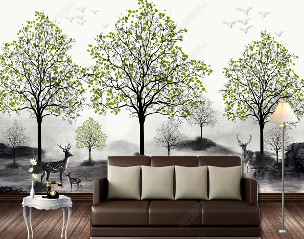 Papier Peint Intissé Cerfs Poster Géant Mural 200x140