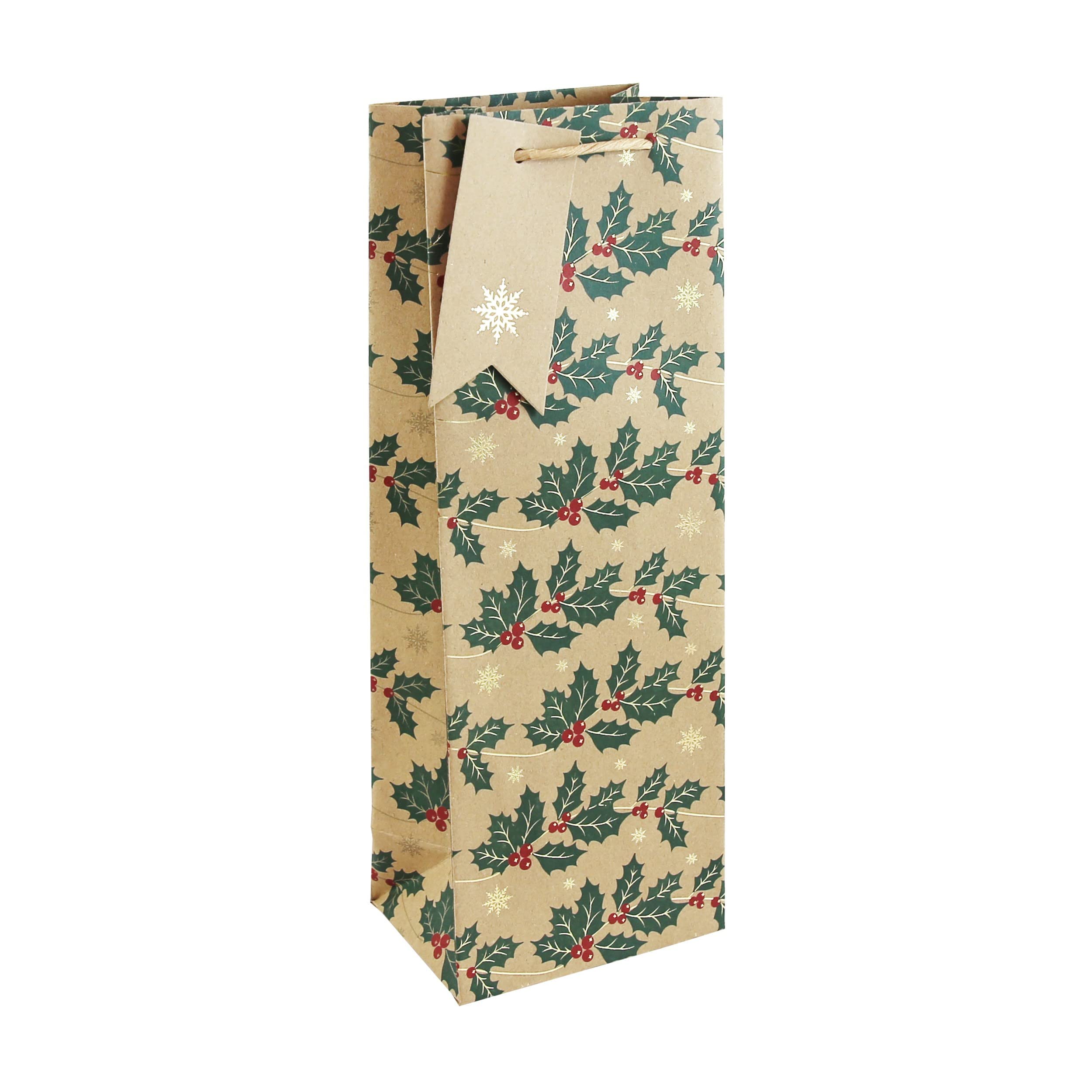 Eurowrap Christmas Bottle Gift Bags Traditional, XL, X-31331-4C