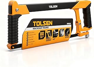 Tolsen Hacksaw Frame 30054 Adjustable Hand Saw Frame for Metal Plastic and Pipe Cutting with Stable Blade Support for Workshop Fabrication Installation and Everyday Cutting Applications