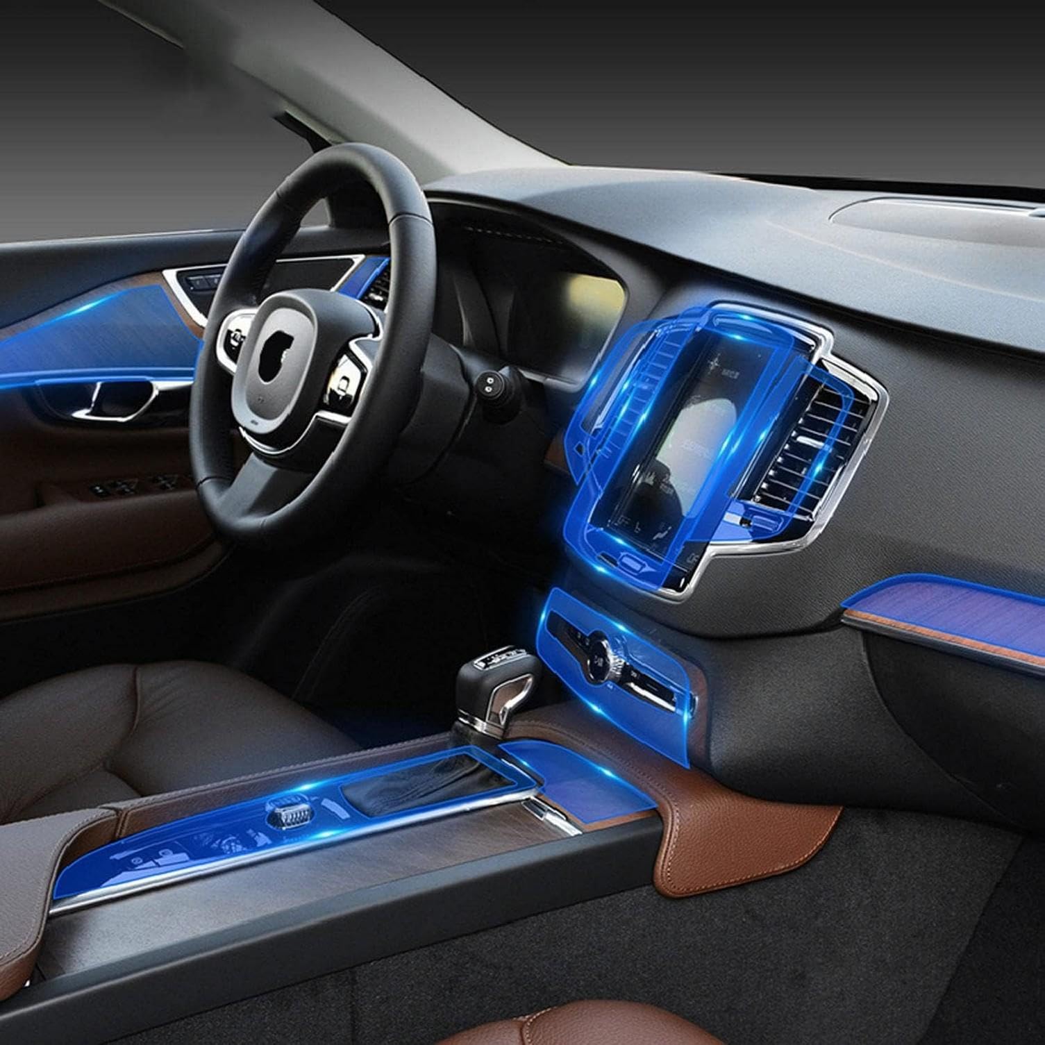 Film protection TPU console centrale Volvo XC90 anti rayure intérieur