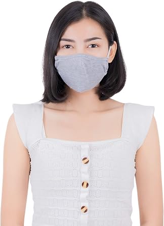 LOFBAZ 3 Pack Adult Cotton Cloth Face Coverings Washable Reusable with Filter Pockets