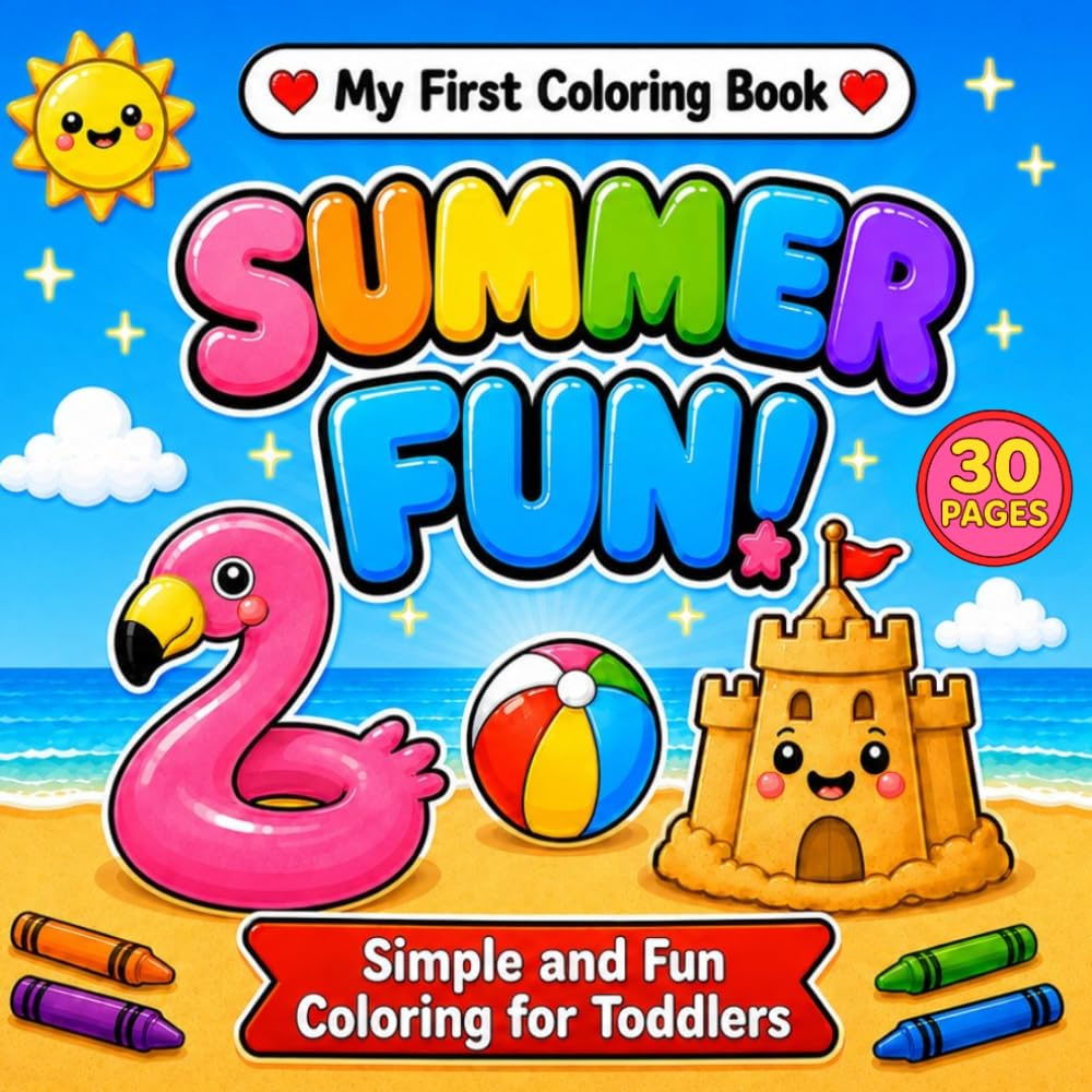 My First Coloring Book: Summer Fun!: Simple and Fun Coloring for Toddlers