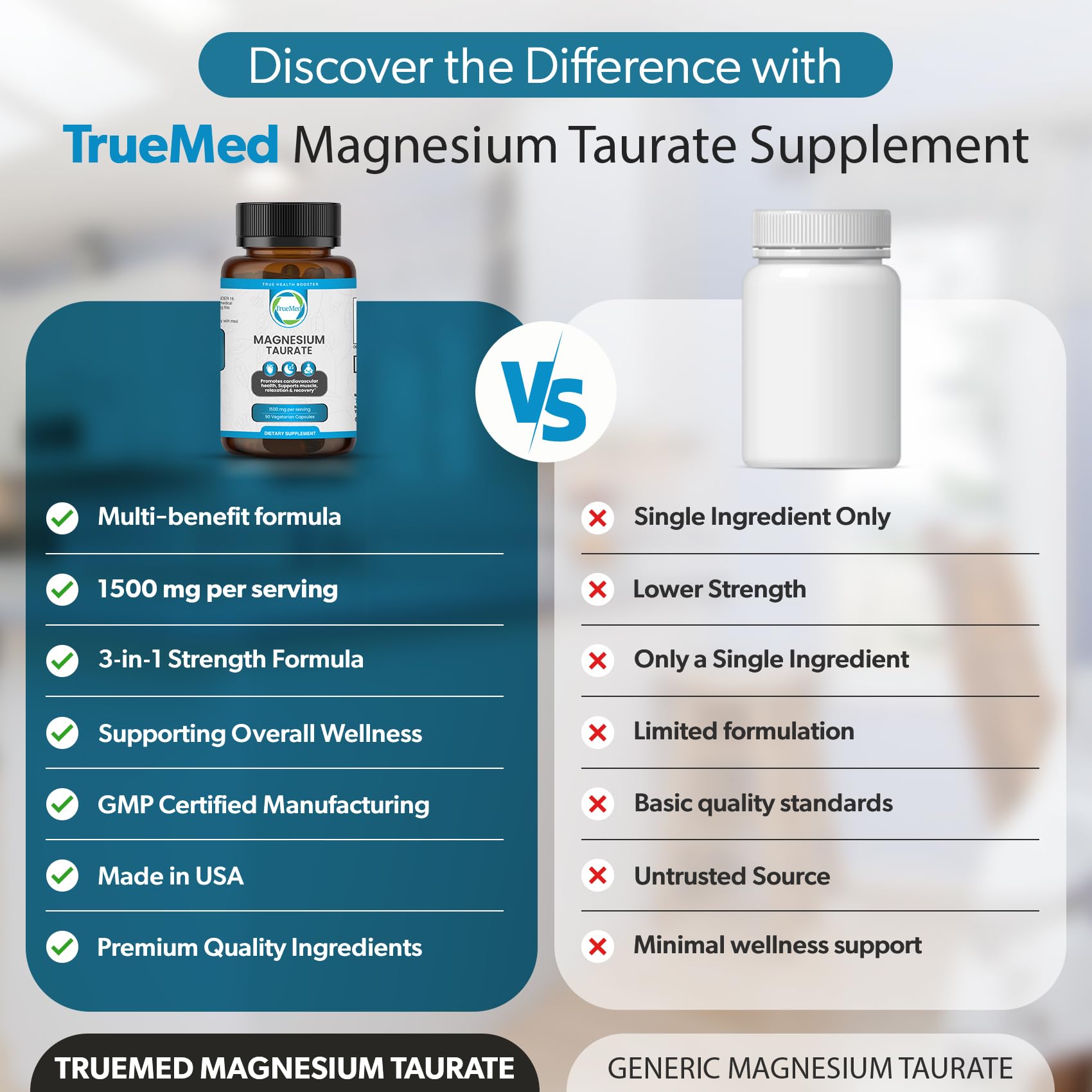 Magnesium Taurate 1500mg, Supports Heart Health and Sleep, 90 Veg Capsules — Amazon image 7
