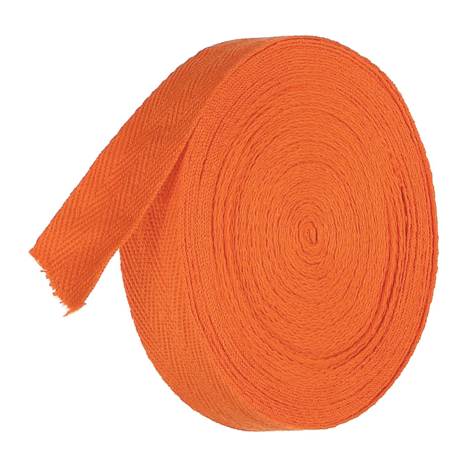 TA-VIGOR Cotton Twill Tape 20mm x 10 Yards Herringbone Webbing Orange