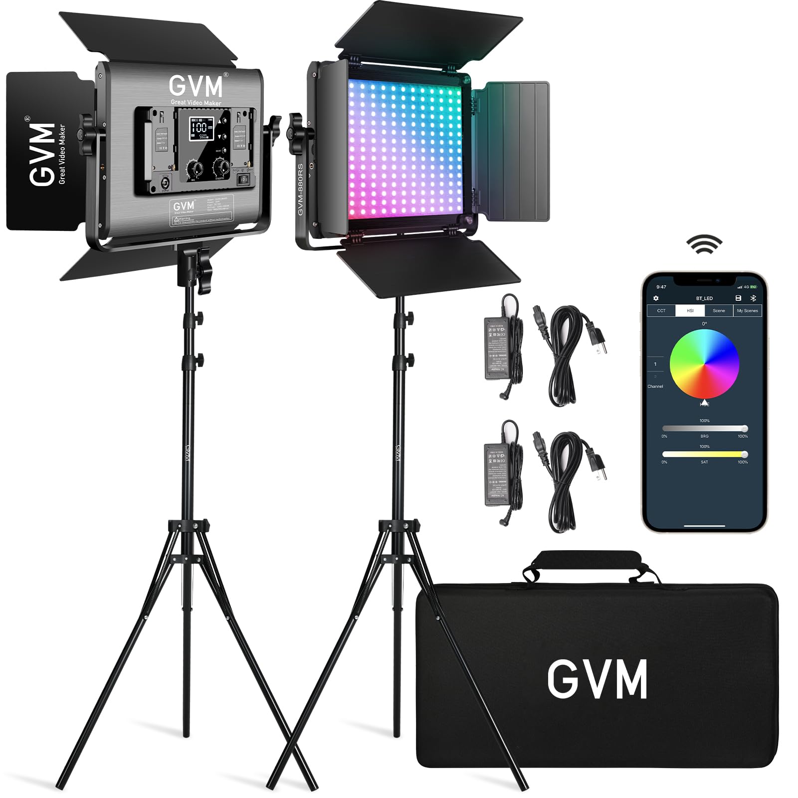 GVM RGB LEDビデオライト Amazon.com : GVM RGB LED Video Light with Bluetooth Control, 60W