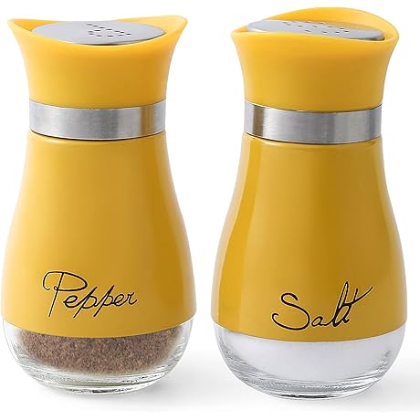 Lonffery Farmhouse Style Yellow Salt and Pepper Shakers