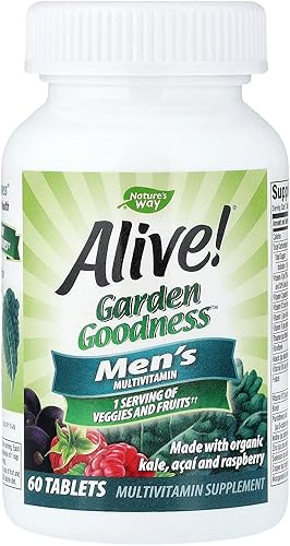 Miniatura 4 de Nature's Way Alive! Garden Goodness - Multivitamínico para hombre, una porción de verduras y frutas**, vitaminas B de alta potencia, 60 tabletas