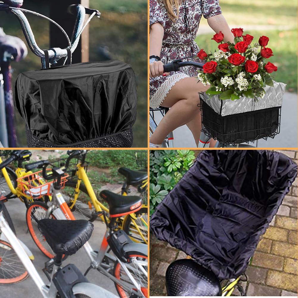 Housse De Protection Panier Vélo 70x80 Cm - Imperméable Double Face (noir/argent) - Pour Vélos, Trottinettes, Boîtes Aux Lettres