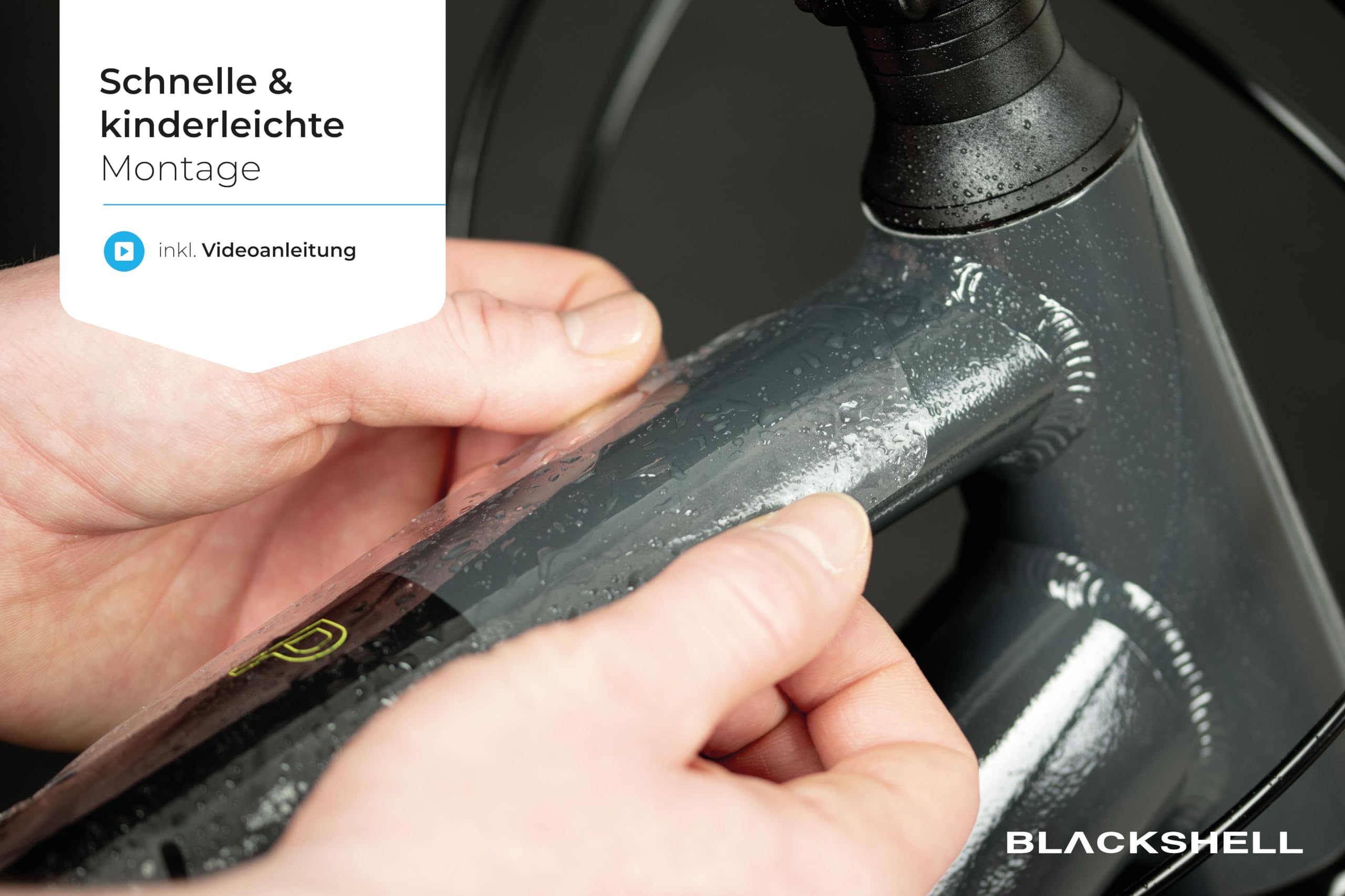 Blackshell® Fahrrad Schutzfolie - starker Rahmenschutz für z.B. Trekkingrad, MTB, Rennrad oder E-Bike - 24-teiliges Steinschlagschutz-Set