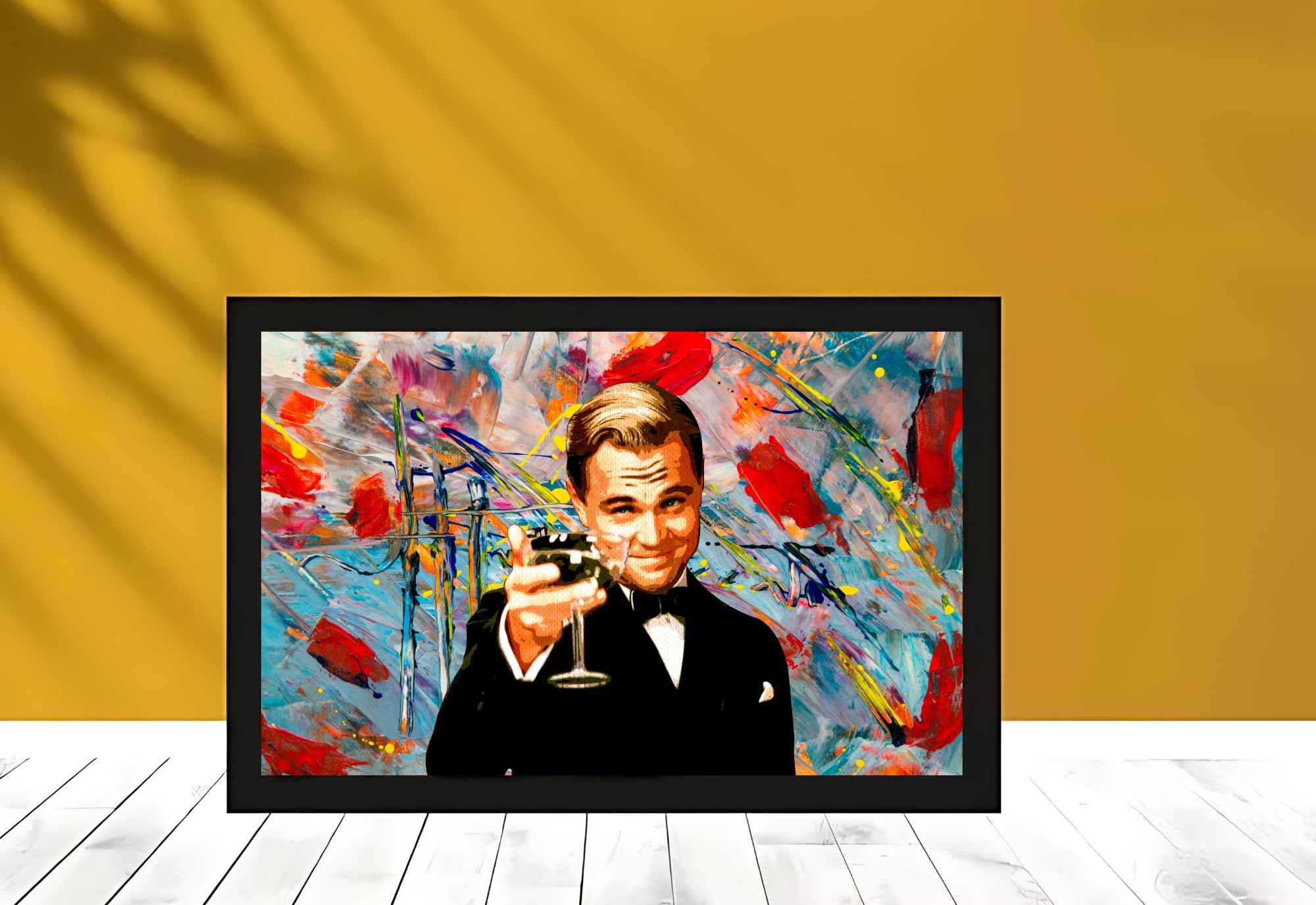 Master Flame Legend Motivation Themed Aesthetic Wall Art Poster for Living Room, Home & Wall Decor | Leanardo DiCaprio Motivation Elon Musk Lebron James Warren Buffet (A4 FRAMED, LEGENDMOTIVATION)