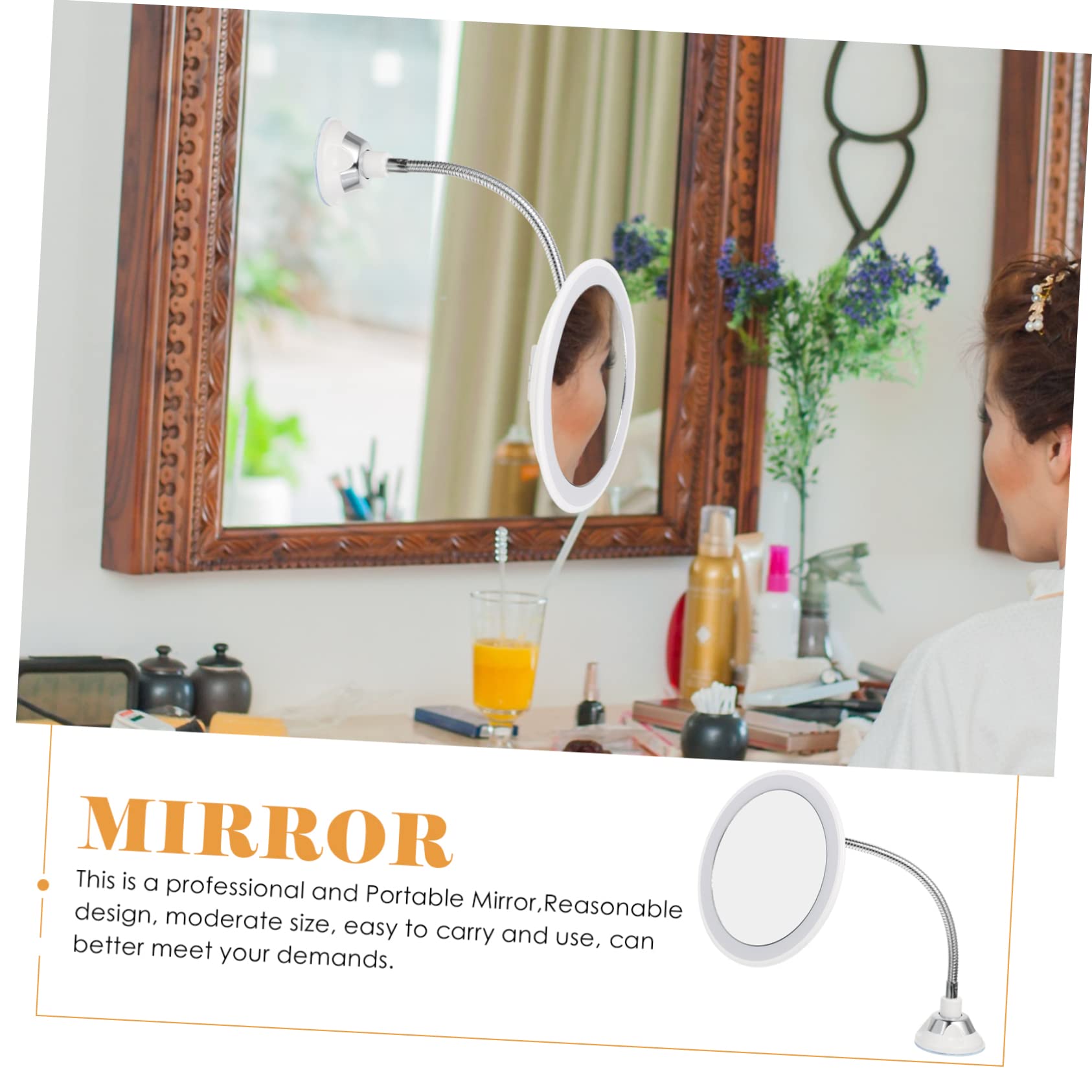 360grado Espejo de Maquillaje Ventosa Fuerte y Rotación de Grados Espejo LED de Aumento para Mujer para Baño Dormitorio y Maquillaje Diario de Tocador Ventosa Resistente