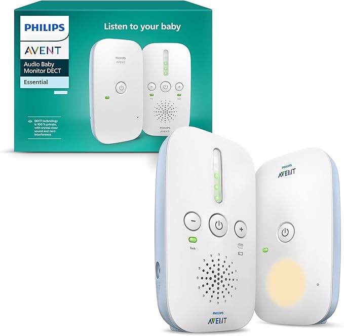 Walkie Talkie Philips Avent. Vigilabebés con Audio DECT, Audio bidireccional, 24 Horas de duración de la batería y Modo ecológico Inteligente.