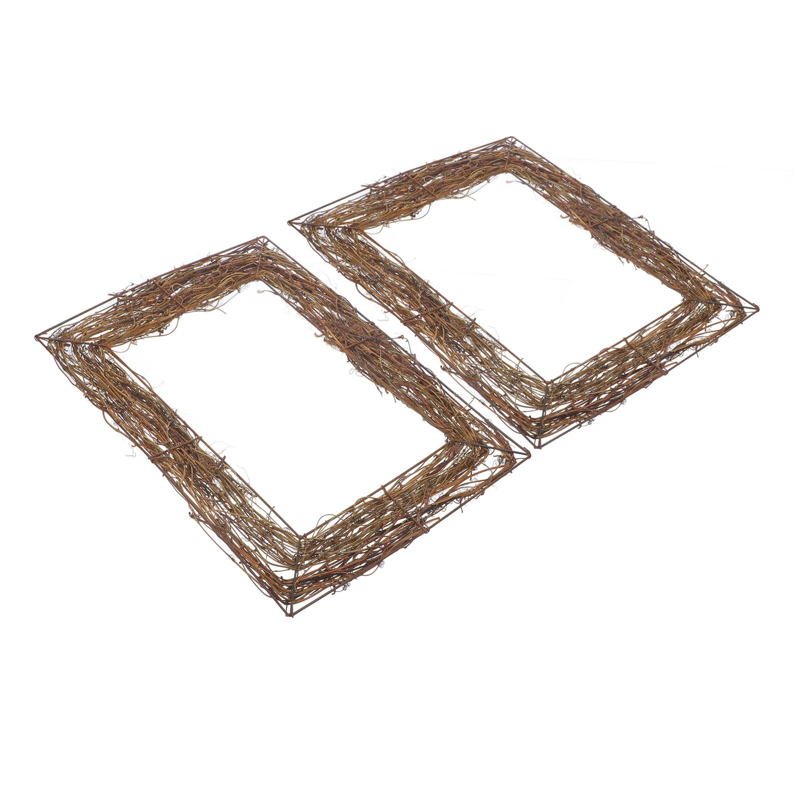 Couronne en rotin carré lot de 2 socles pour branche décorative et intérieur