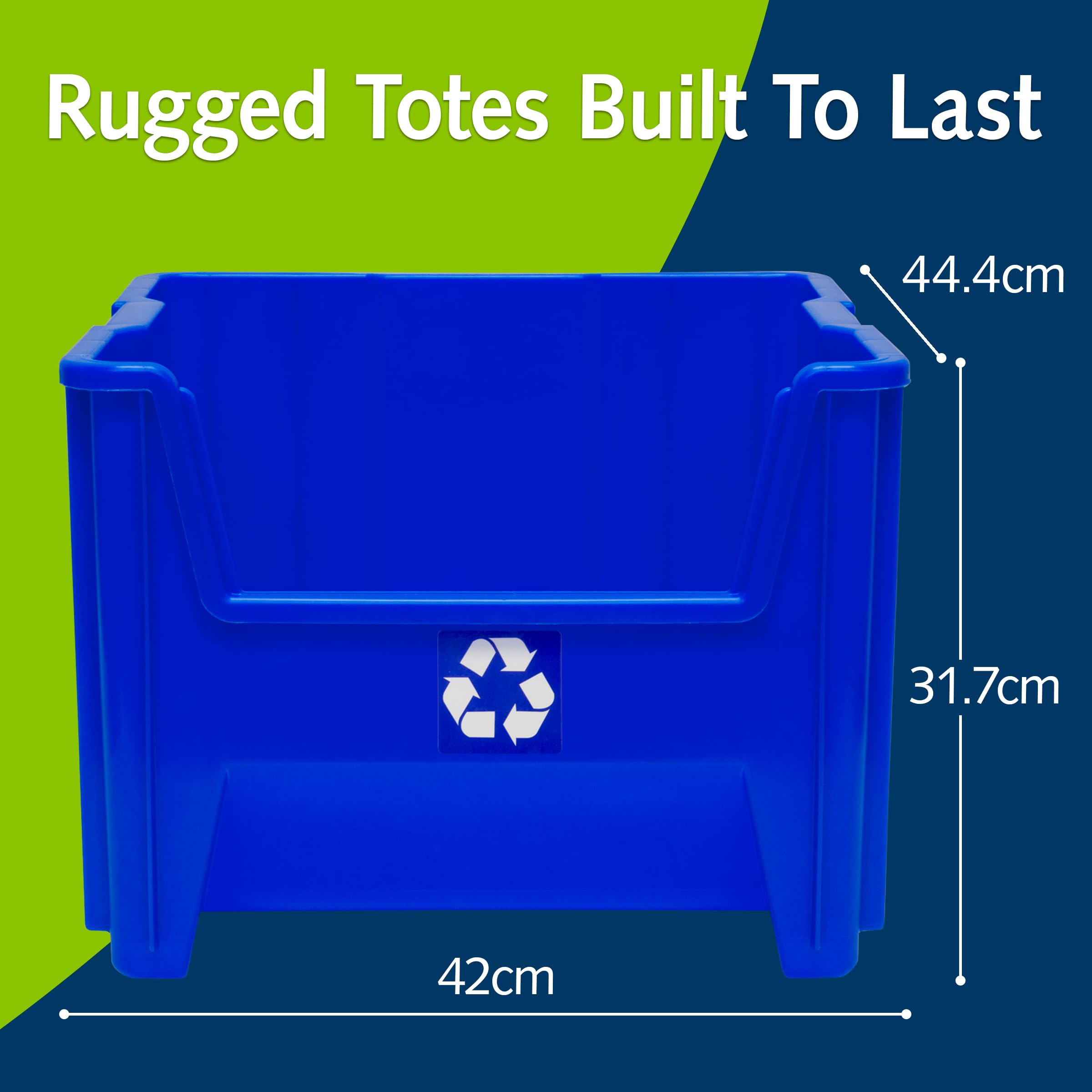 26 Scatole Impilabili Blu - Misura 3 (145x248x127mm), In Plastica Per Organizzazione - Foto 8