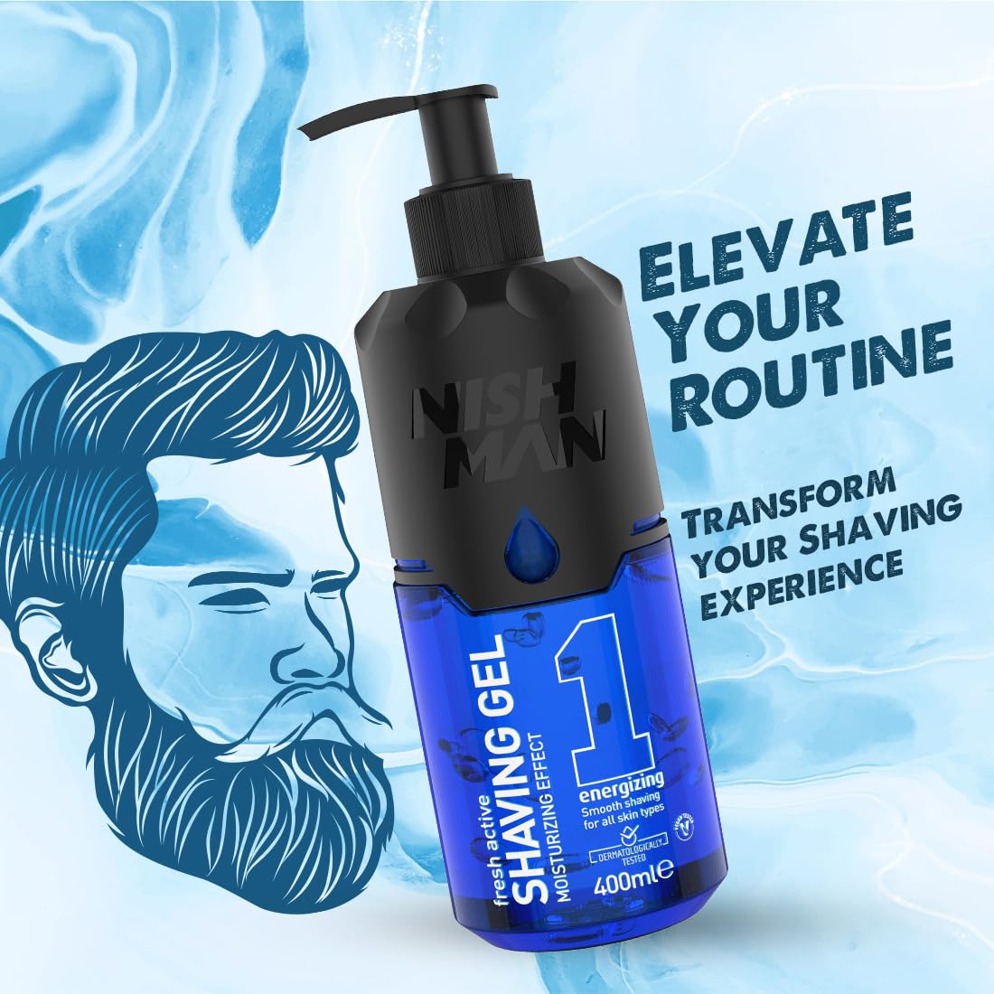 Nishman Shave Gel Energizing No1 400 ml - Image 3