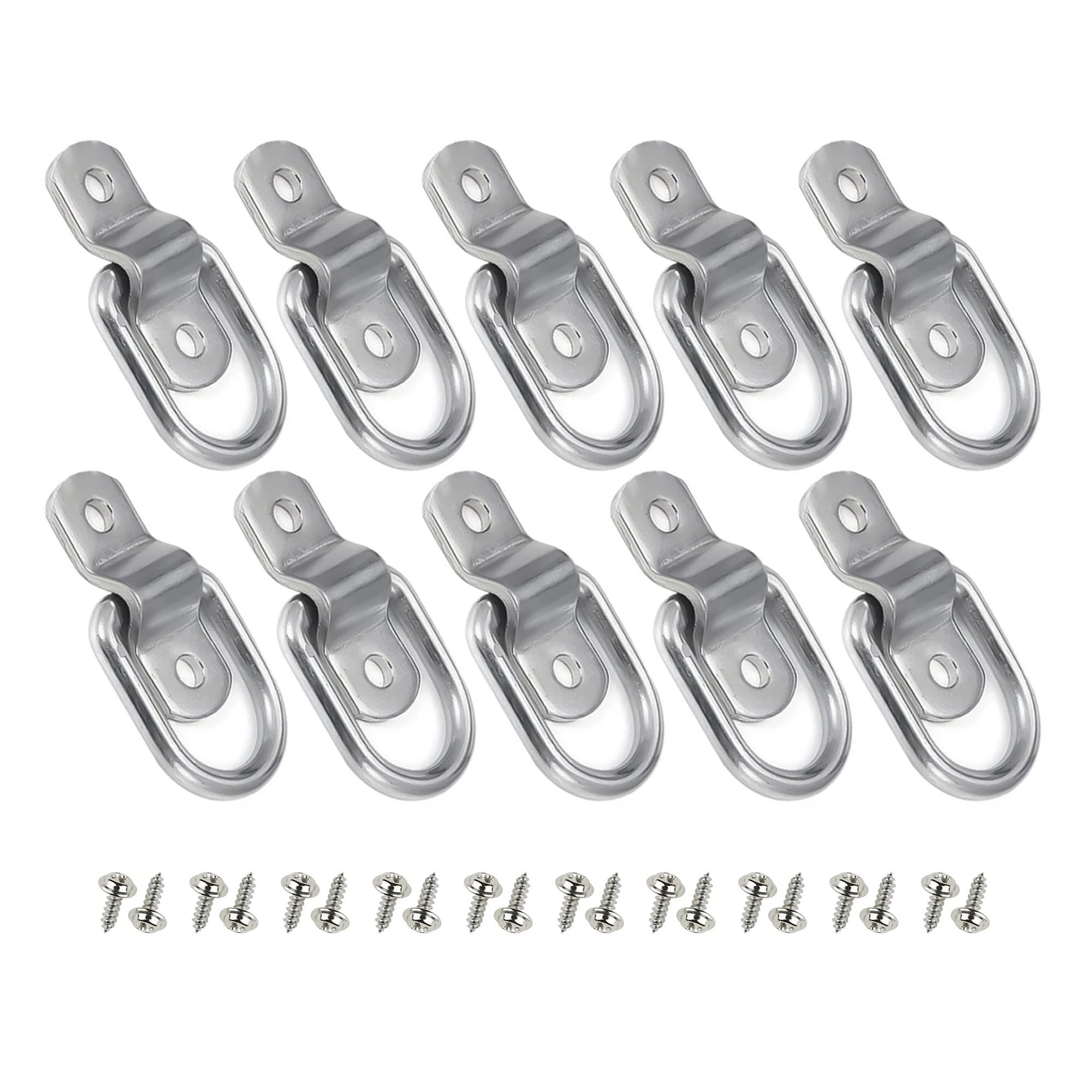 Pjfcewfdgx Silver-10Pcs 10Pcs Metal Heavy Duty D-Ring Tie Down Anchors For Car Trailer