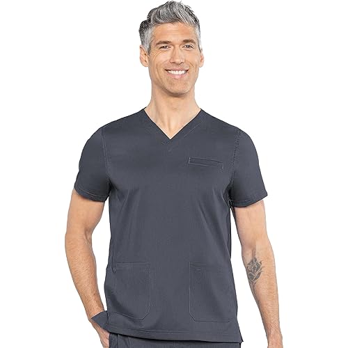 Med Couture Men's Scrub Top Wescott with 3 Pockets & 2-Way Stretch and Ultra Soft Fabric - MC7477