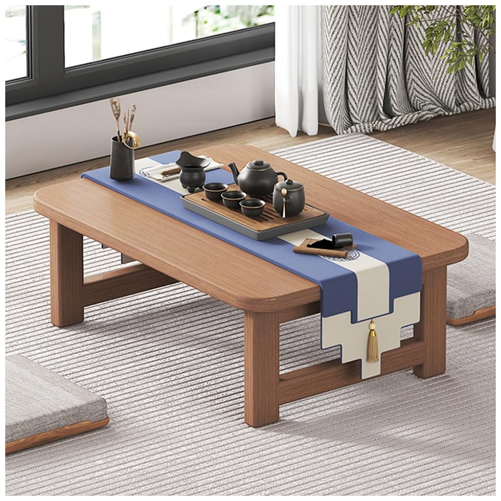 Table basse japonaise en bois clair de 120 cm pour salon et chambre