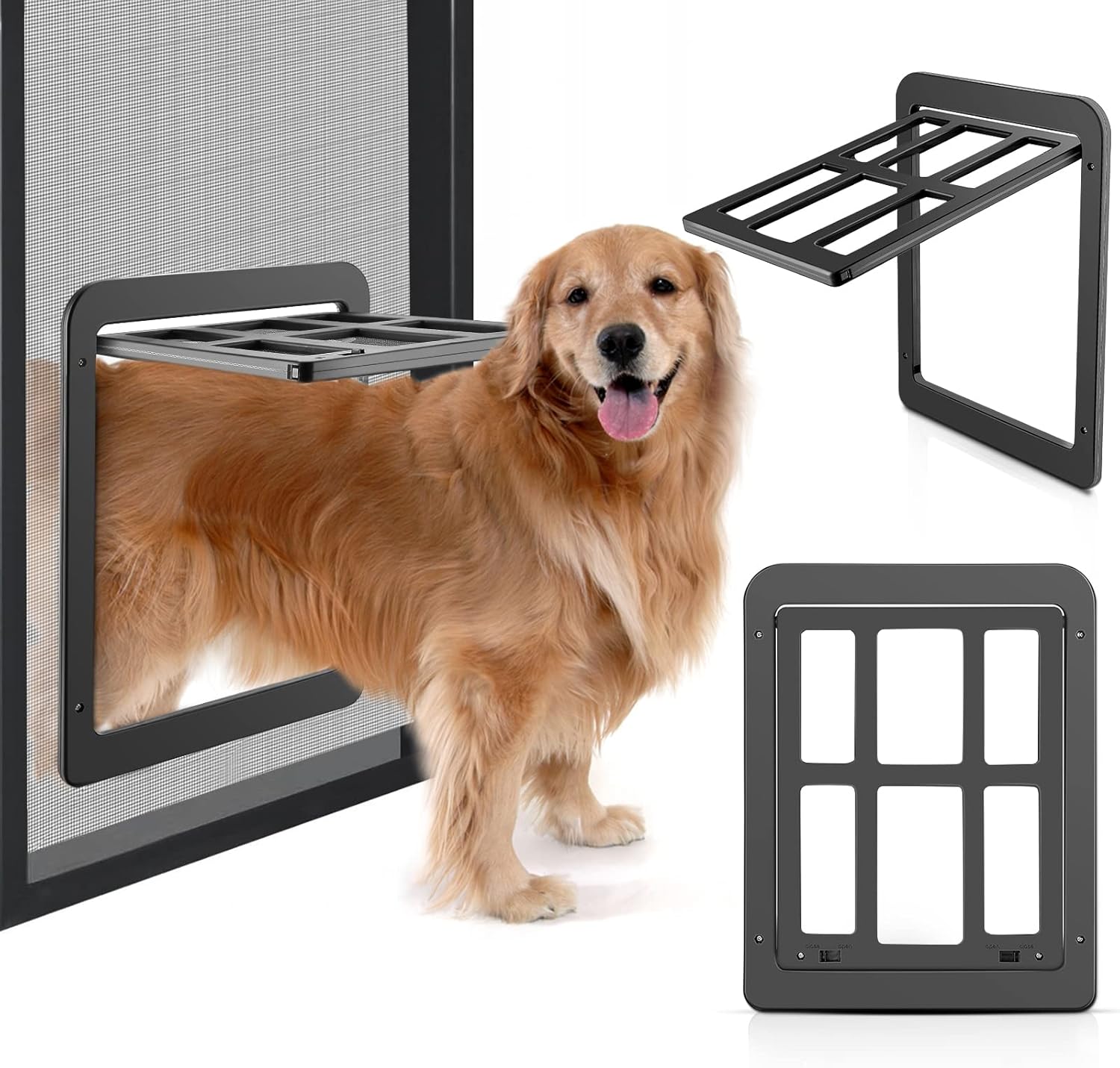 Ownpets Dog Screen Door, Inside Door Flap 28×30.5cm, Lockable Pet